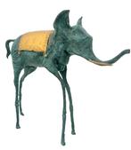 sculptuur, Surreal Elephant - 29 cm - Brons, Antiek en Kunst