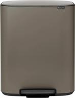 Brabantia Bo Pedal Bin 60 liter Platinum Prullenbakken, Huis en Inrichting, Woonaccessoires | Prullenbakken, Verzenden, Nieuw