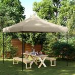 vidaXL Tente de réception pliable escamotable taupe, Tuin en Terras, Partytenten, Verzenden