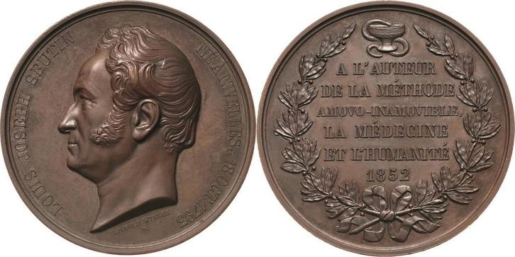 Brons medaille 1853 Medicina in nummis, Timbres & Monnaies, Pièces & Médailles, Envoi