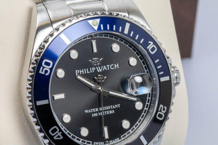 Philip Watch - Caribe Sport - Blue/black - Swiss Made - Date, Handtassen en Accessoires, Horloges | Heren
