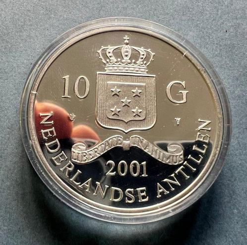 Nederlandse Antillen. 10 Gulden 2001 Proof, Roebel Catharina, Postzegels en Munten, Munten | Nederland