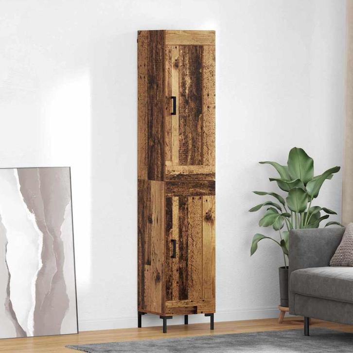 vidaXL Highboard Oud Hout 34,5 x 34 x 180 cm Bewerkt hout, Huis en Inrichting, Kasten | Dressoirs, Nieuw, Verzenden