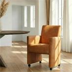 Leren eetkamerstoel Elegant - Kenia Cognac (cognac) - Met, Huis en Inrichting, Stoelen, Eigentijds, Modern, Bruin, Nieuw, Leer