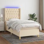 vidaXL Sommier tapissier avec matelas et LED Crème 80x200cm