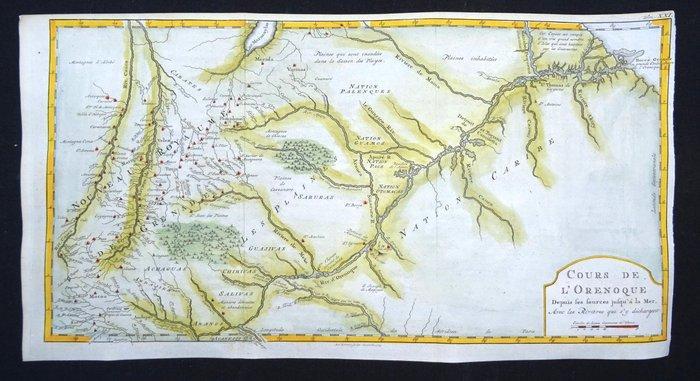 Venezuela - Colombia, rivier de Orinoco; J.N. Bellin - Cours, Livres, Atlas & Cartes géographiques