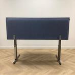 Tweedehands Aspa Zit-sta bureau met akoestische wand blauw,, Huis en Inrichting, Bureaus, In hoogte verstelbaar, Gebruikt, Stabureau