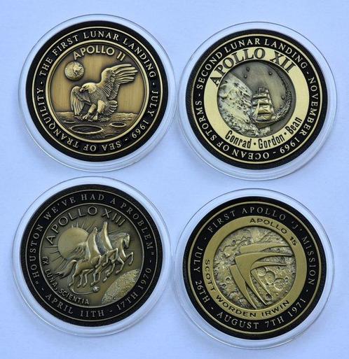 NASA Quatre médailles (version rare, seulement 2500, Antiek en Kunst, Antiek | Wandborden en Tegels