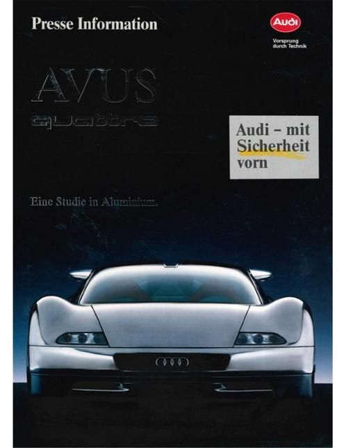 1992 AUDI AVUS QUATTRO PERSMAP DUITS, Boeken, Auto's | Folders en Tijdschriften
