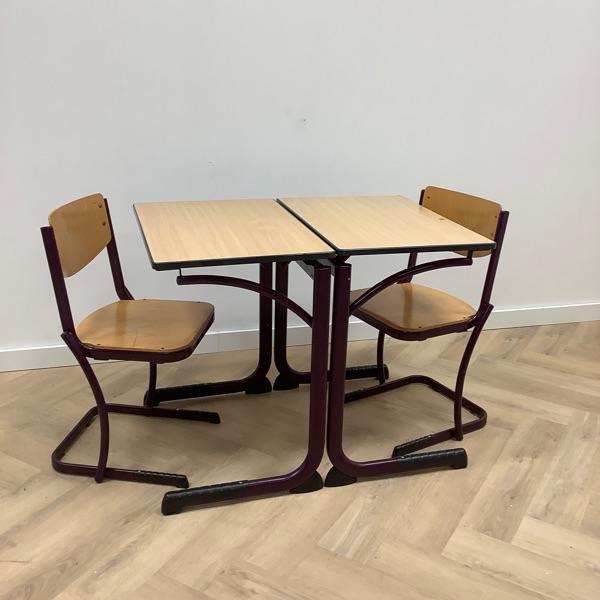 complete school set Marko, 10 stoelen + 10 tafels, Beuken -, Huis en Inrichting, Stoelen, Gebruikt, Eén, Hout