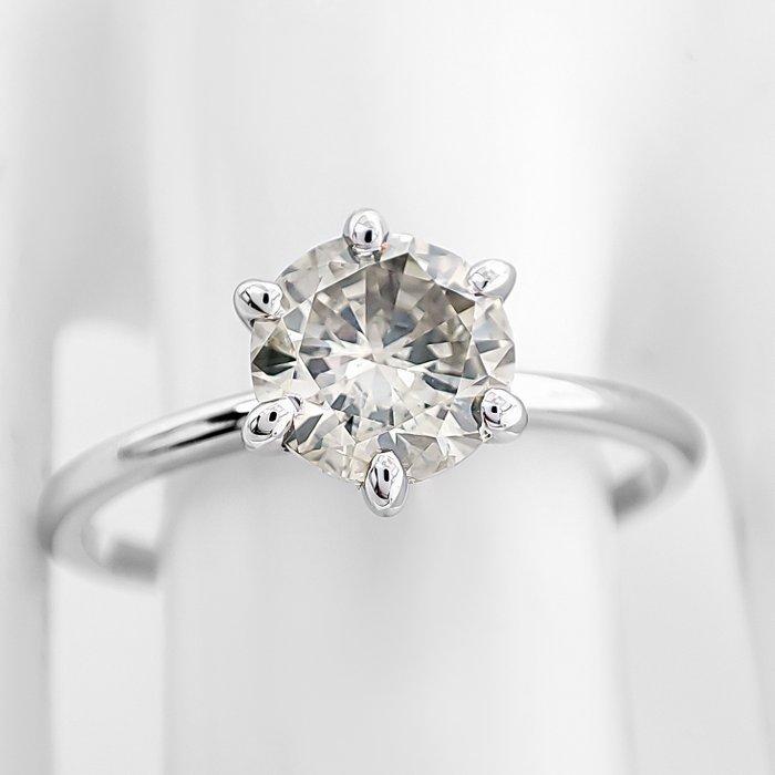 Sans prix de réserve - Bague - 14 carats Or blanc - 1.01ct., Handtassen en Accessoires, Ringen