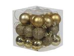 Kerstballen 3cm. 27 stuks Goud combi kunststof onbreekbaar, Nieuw