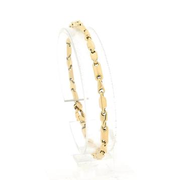 Gouden gesloten fantasie schakel armband | 19 cm (unisex) beschikbaar voor biedingen