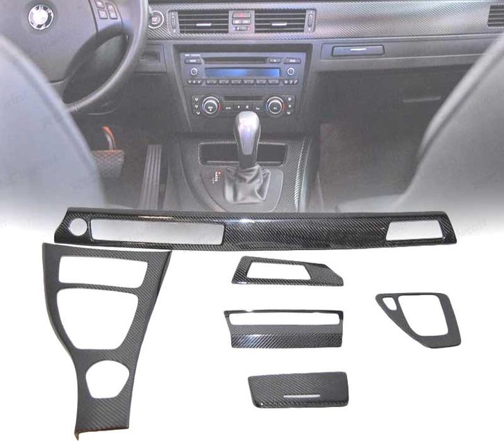 KIT 6 PIÈCES DÉCORATIVES HABITACLE POUR BMW E92 IDRIVE CARBO, Auto-onderdelen, Interieur en Bekleding, Verzenden