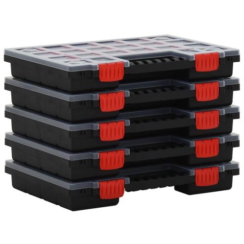 vidaXL Assortimentsdozen 5 st 34,5x25x5 cm polypropeen, Doe-het-zelf en Bouw, Gereedschapskisten, Nieuw, Verzenden