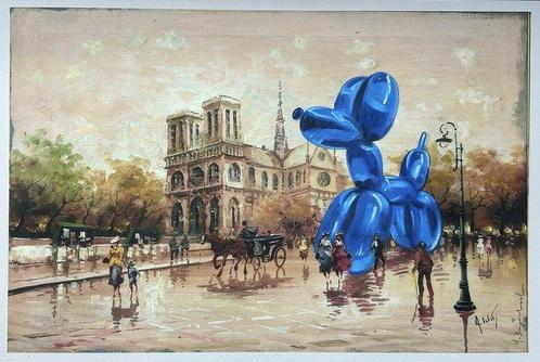 Mr Brainwash (1966) - a balloon dog travels, Antiek en Kunst, Kunst | Schilderijen | Modern