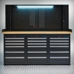 Datona Werkbank PRO – eiken werkblad – 18 lades –, Doe-het-zelf en Bouw, Werkbanken, Ophalen of Verzenden, Nieuw