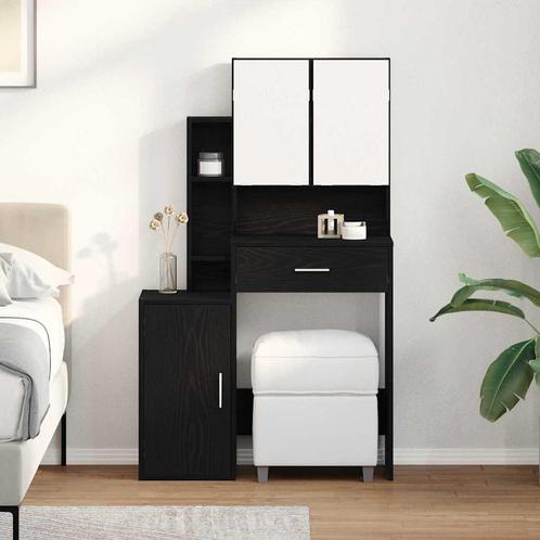 vidaXL Kaptafel met lade Zwart eiken 80 x 35 x 132 cm, Huis en Inrichting, Tafels | Kaptafels, Nieuw, Verzenden