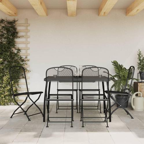 vidaXL Ensemble à manger de jardin 7 pcs anthracite, Jardin & Terrasse, Ensembles de jardin, Neuf, Envoi