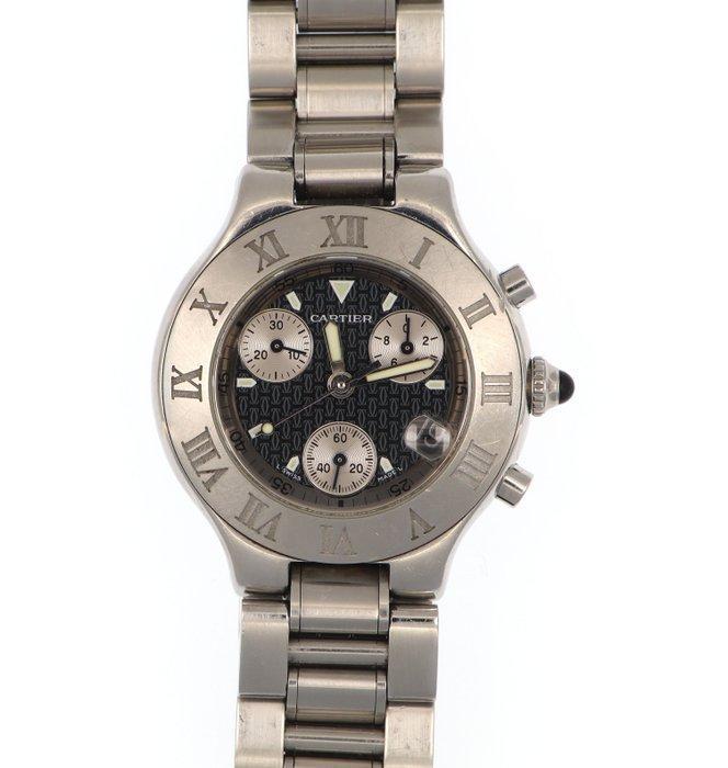 Cartier - 21 Chronoscaph - Zonder Minimumprijs - 2424 -, Handtassen en Accessoires, Horloges | Heren