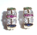 Oorbellen - 14 karaat Geel goud, Witgoud - 0.70ct. tw., Handtassen en Accessoires, Oorbellen, Nieuw