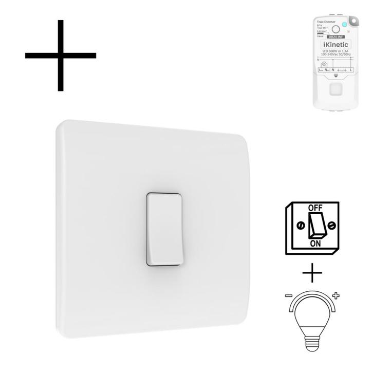 Slimme Draadloze Wandschakelaar | Wit | RF 433Mhz | 1 knop |, Huis en Inrichting, Woonaccessoires | Overige, Nieuw, Verzenden