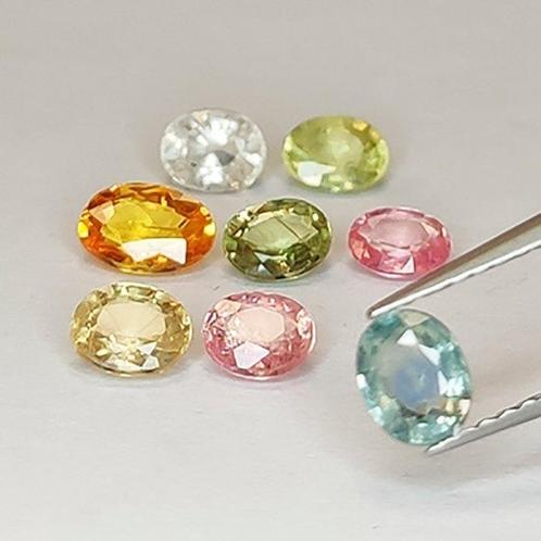 8 pcs Multicolore dont Padparadscha Saphir - 4.09 ct, Bijoux, Sacs & Beauté, Pierres précieuses