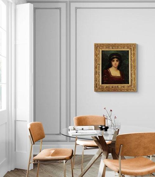 Paul Désiré Trouillebert (1829-1900) - Portrait of a Young, Antiek en Kunst, Kunst | Schilderijen | Klassiek