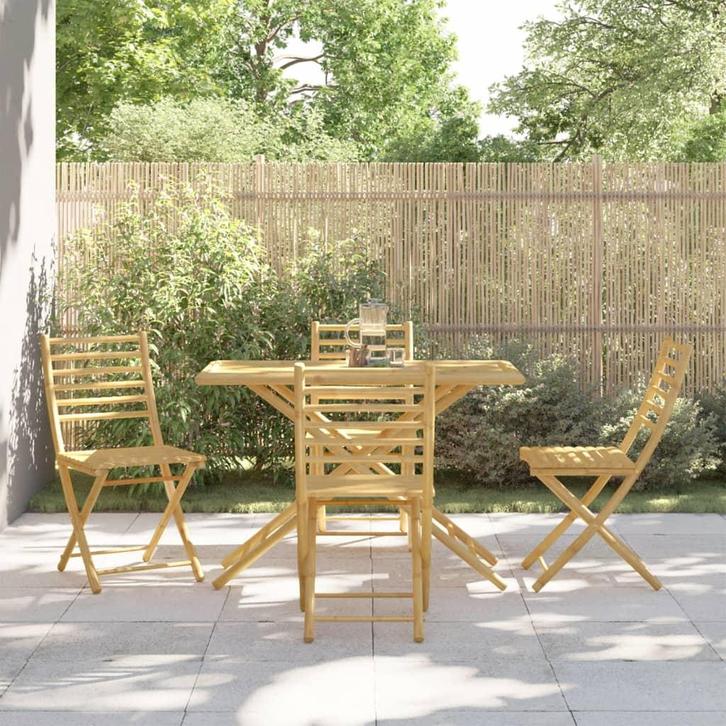 vidaXL 5-delige Tuinset bamboe, Jardin & Terrasse, Ensembles de jardin, Envoi