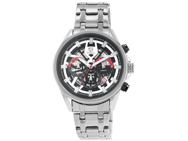 Veiling - Pierrini heren horloge zilver 44mm, Bijoux, Sacs & Beauté, Montres | Hommes