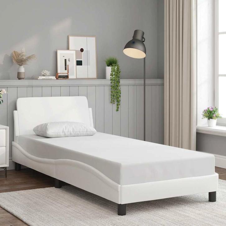 Stevig Bedframe Wit | OP = OP | 41% Voordeel!, Huis en Inrichting, Slaapkamer | Bedden, 90 cm, 200 cm, Wit, Nieuw, Overige materialen