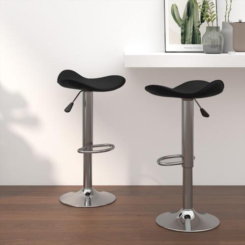 vidaXL Tabourets de bar lot de 2 noir acier chromé et, Maison & Meubles, Tabourets de bar, Neuf, Envoi