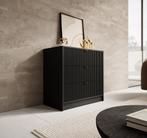 Meubella Dressoir Tavares zwart 80 cm breed lades, Huis en Inrichting, Kasten | Overige, Verzenden, Nieuw