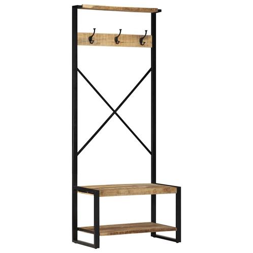 vidaXL Kledingrek 80x40x190 cm massief ruw hout mango, Huis en Inrichting, Kasten | Wandmeubels, Nieuw, Verzenden