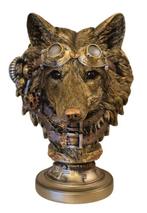 Beeld, Steampunk Wolf - 34 cm - Hars, Antiquités & Art