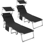 tectake Set van 2 ligbedden Chloé 4 niveaus met hoofdkussen, Tuin en Terras, Verzenden, Nieuw