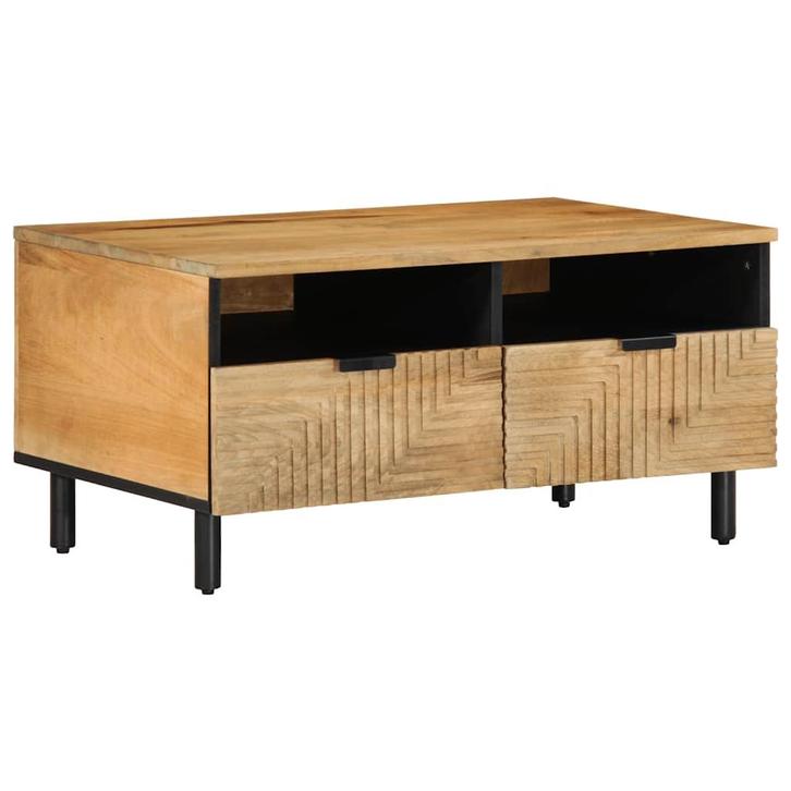 vidaXL Salontafel 80x54x40 cm massief mangohout bruin, Maison & Meubles, Tables | Tables de salon, Envoi