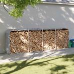 vidaXL Houthouder lichtgrijs 300x45x100 cm gegalvaniseerd, Tuin en Terras, Brandhout, Verzenden