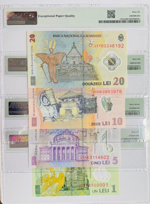 Roemenië. - 4 banknotes - all graded - various dates (Zonder, Postzegels en Munten, Bankbiljetten | Europa | Niet-Eurobiljetten