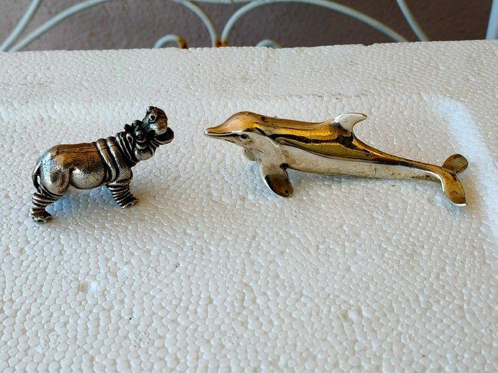 Figurine miniature (2) - Argent 925, Argent 800, Antiquités & Art, Antiquités | Argent & Or