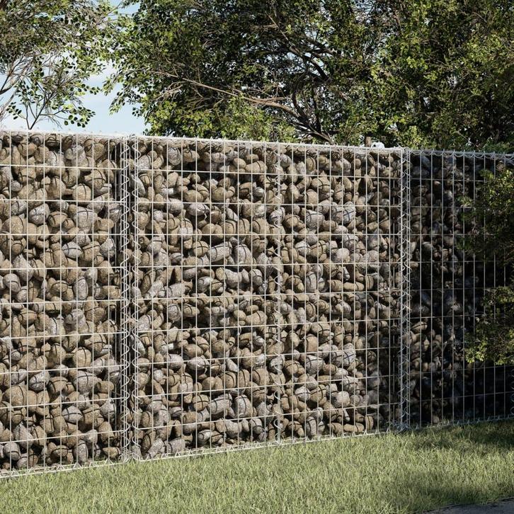 vidaXL Schanskorf 100x100x100 cm gegalvaniseerd ijzer, Tuin en Terras, Bloempotten, Nieuw, Verzenden