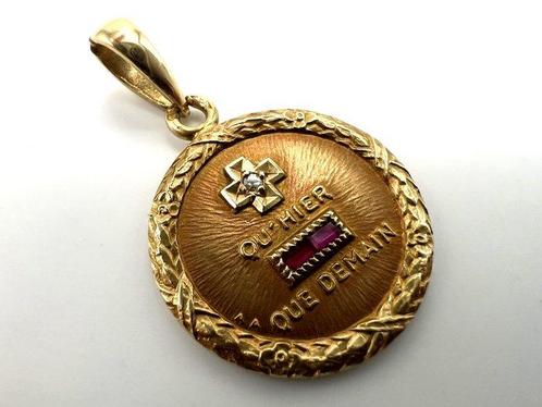 Zonder Minimumprijs - A. Augis - Hanger - 18 karaat Geel, Handtassen en Accessoires, Antieke sieraden