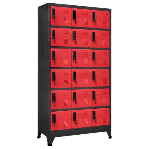 vidaXL Armoire Ã  casiers Anthracite et rouge 90x40x180, Huis en Inrichting, Kasten | Overige, Verzenden