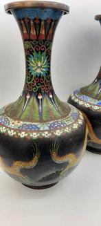 Vaas - Messing - China - Chinese cloisonné vazen (Zonder, Antiek en Kunst