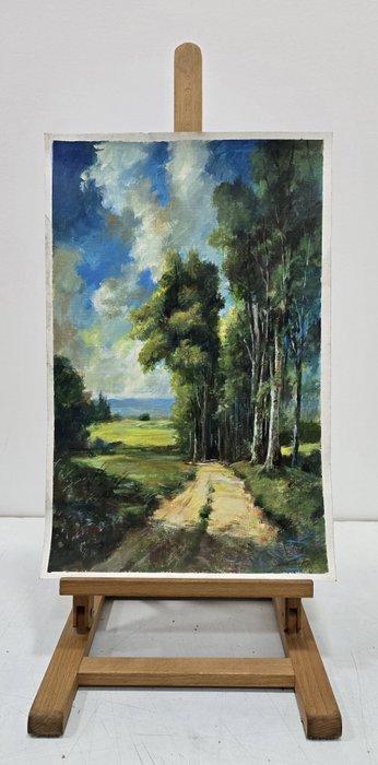 École Française (XX) - Entre ombres et prairies, Antiek en Kunst, Kunst | Schilderijen | Klassiek