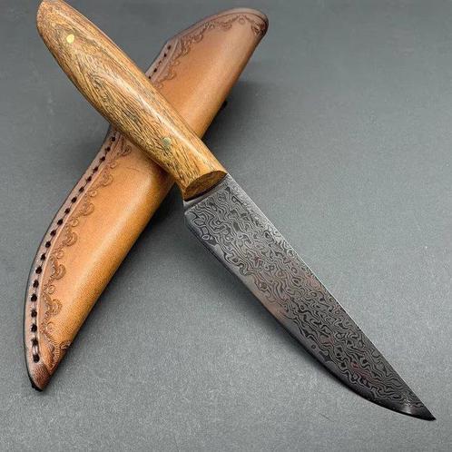 Couteau de cuisine - Couteau pliant droit forgé en acier, Antiek en Kunst, Antiek | Keukengerei