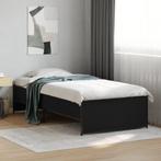 vidaXL Bedframe bewerkt hout en metaal zwart 90x200 cm, Huis en Inrichting, Slaapkamer | Bedden, Verzenden, Nieuw