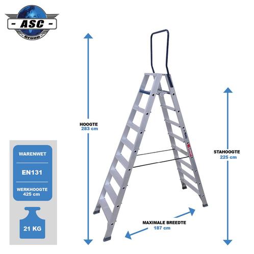 ASC Dubbele trap, Doe-het-zelf en Bouw, Ladders en Trappen, Trap, Nieuw, Verzenden