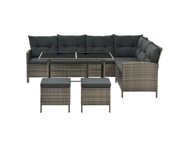 Veiling - Polyrotan Loungeset - Manacor - Grijs, Tuin en Terras, Tuinsets en Loungesets, Nieuw