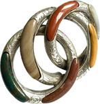 Argent, Broche en argent antique écossais et agate, période, Antiek en Kunst